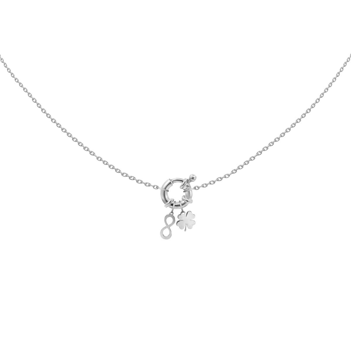 Hanging Infinity Clover Silver 925 Necklace