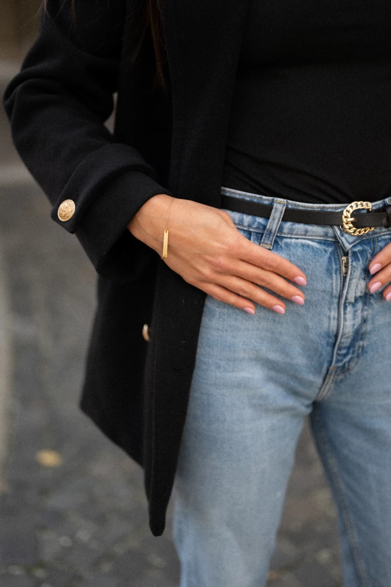 Long Plate Rose Gold 14k Bracelet