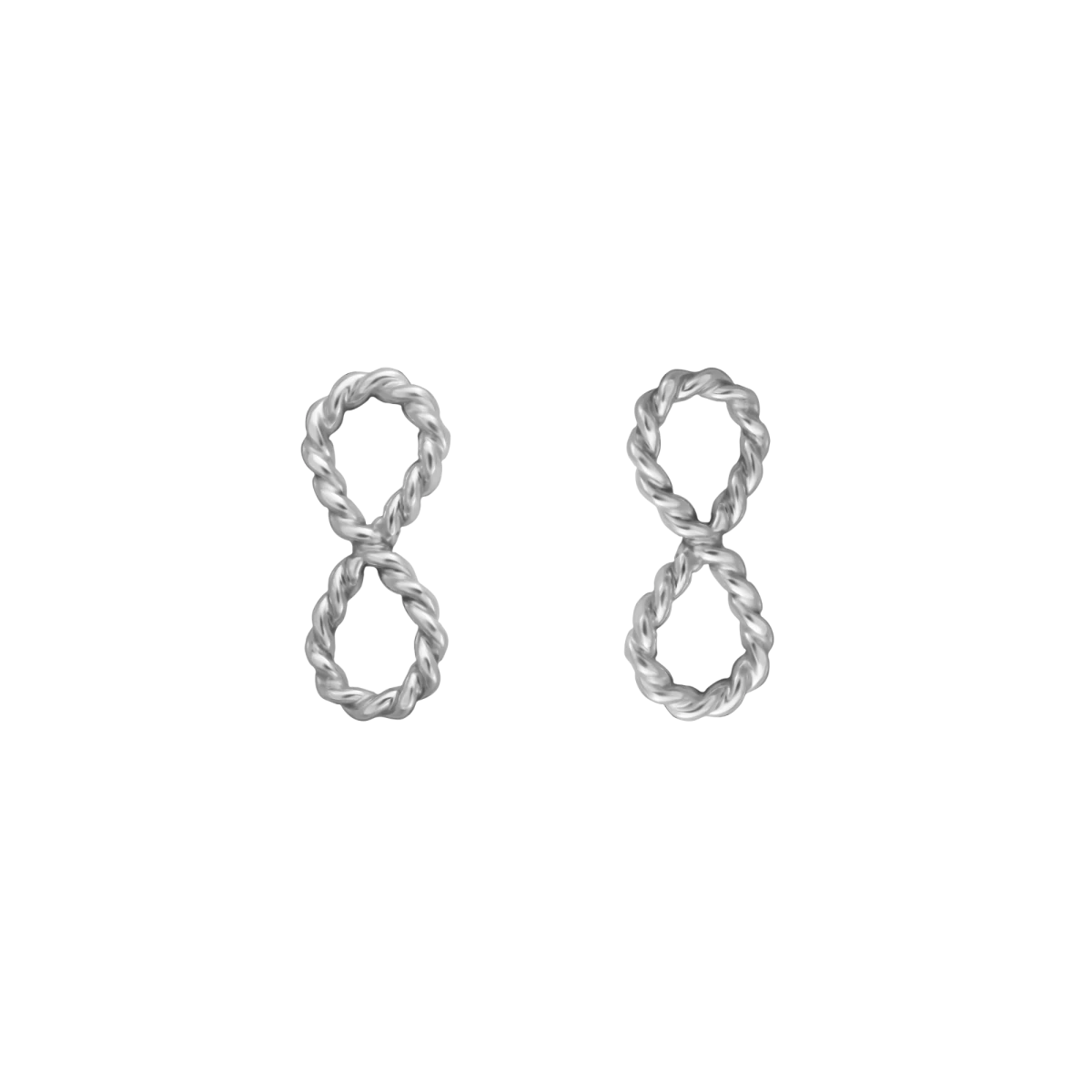 Pretty Infinity Sign Silver Earrings