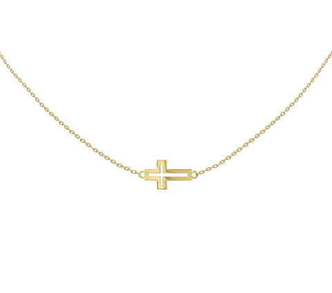 ZILIA Cross Contour Gold 14K Necklace