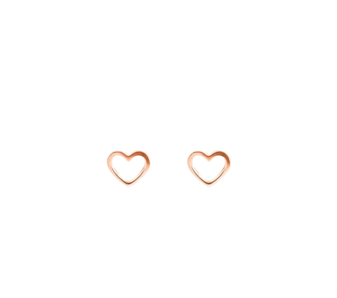 Zilia Baby Heart Contour Gold 14K Earrings