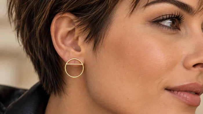 Unique Women's Gold - Silver Earrings
