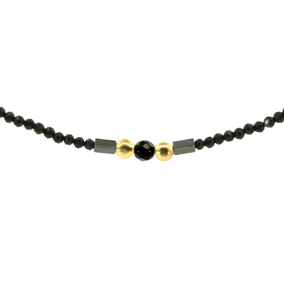 Black Mineral Silver 925 Necklace