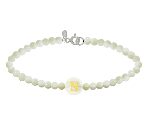 ZILIA Perlmutt Alphabet ABC Silver 925 Bracelet