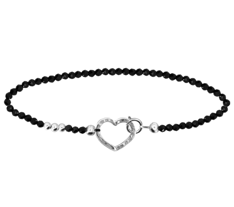 ZILIA Gemstone Spinel Heart Silver 925 Anklet