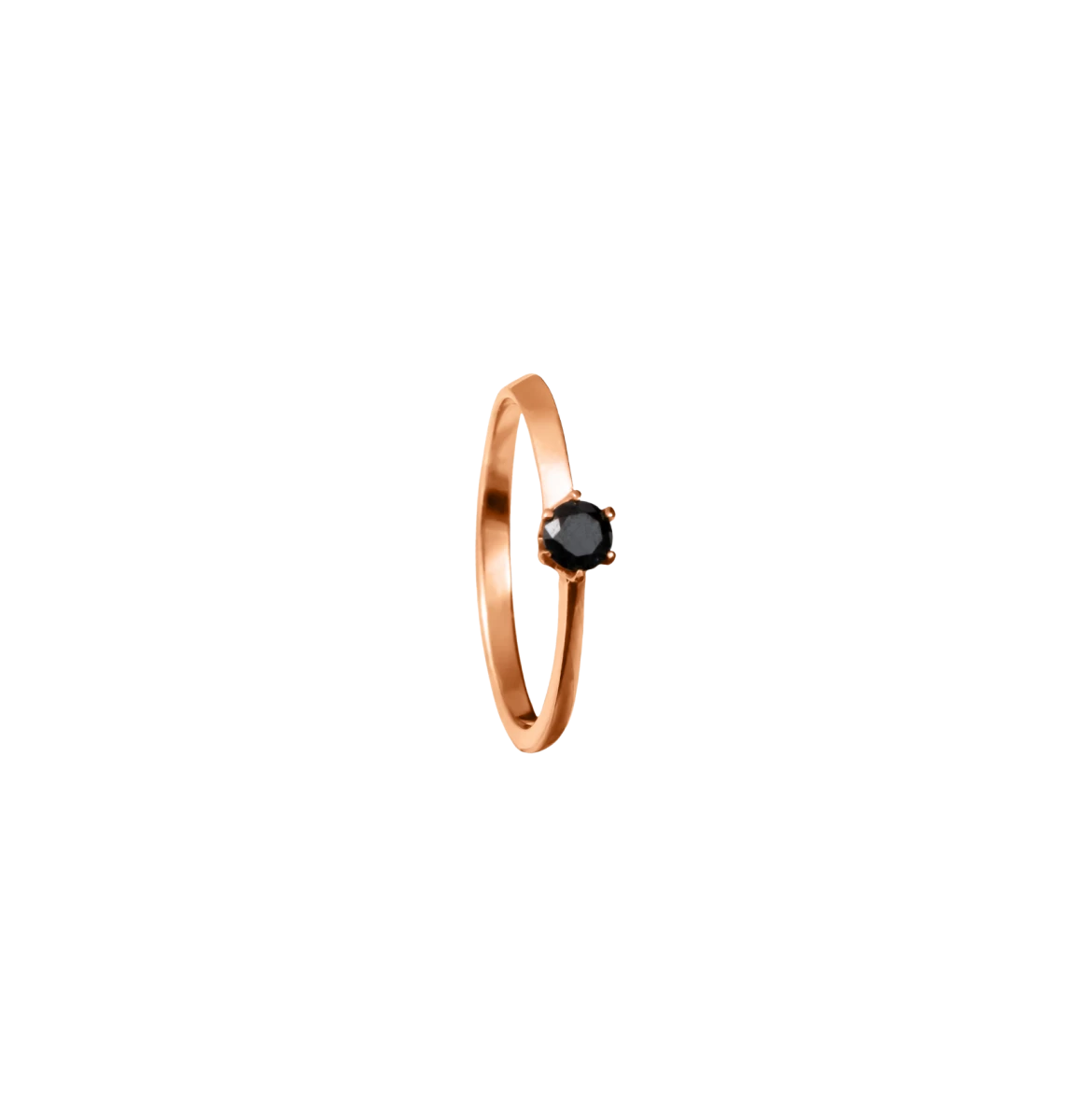 Black Diamond Brilliant Geometric Rose Gold Diamond Ring