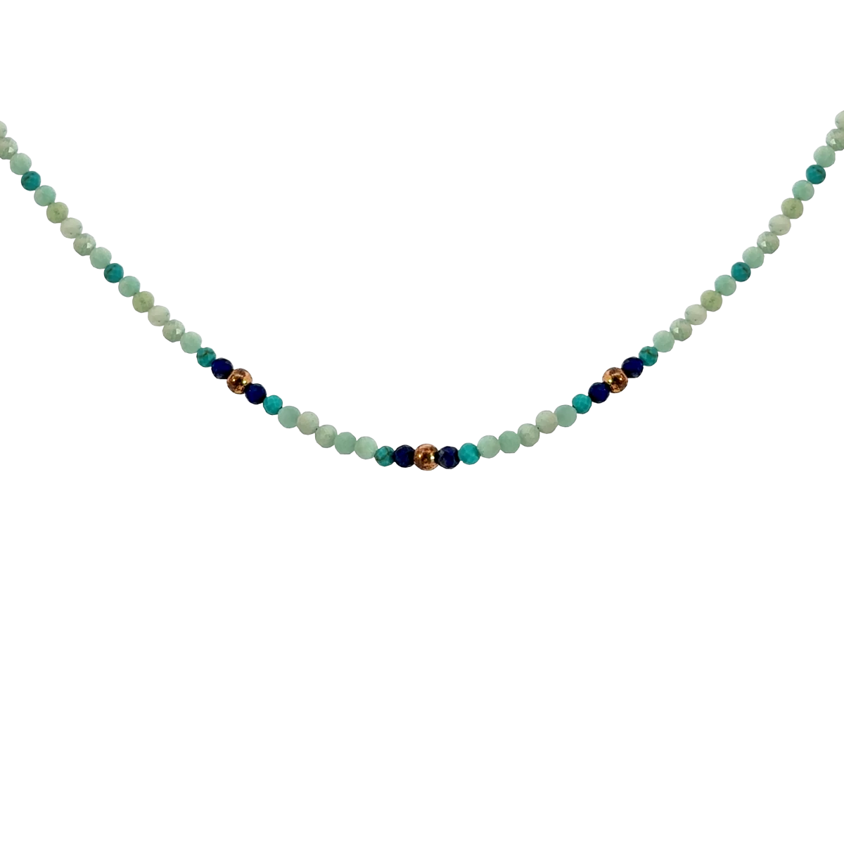 Amazonite Mineral Rose Gold Plated Silver 925 Necklace