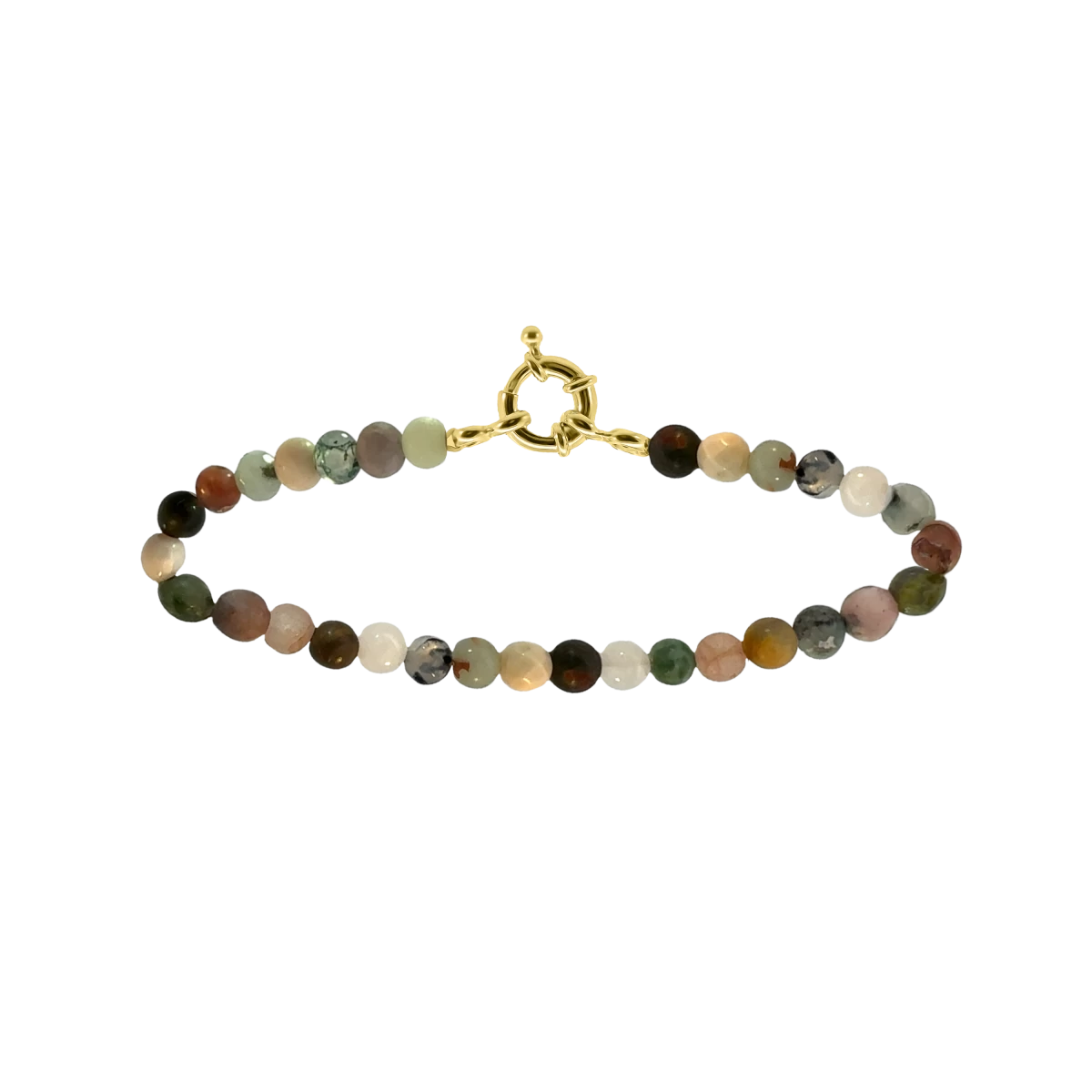 Colorful Mineral Yellow Gold Plated Silver 925 Bracelet