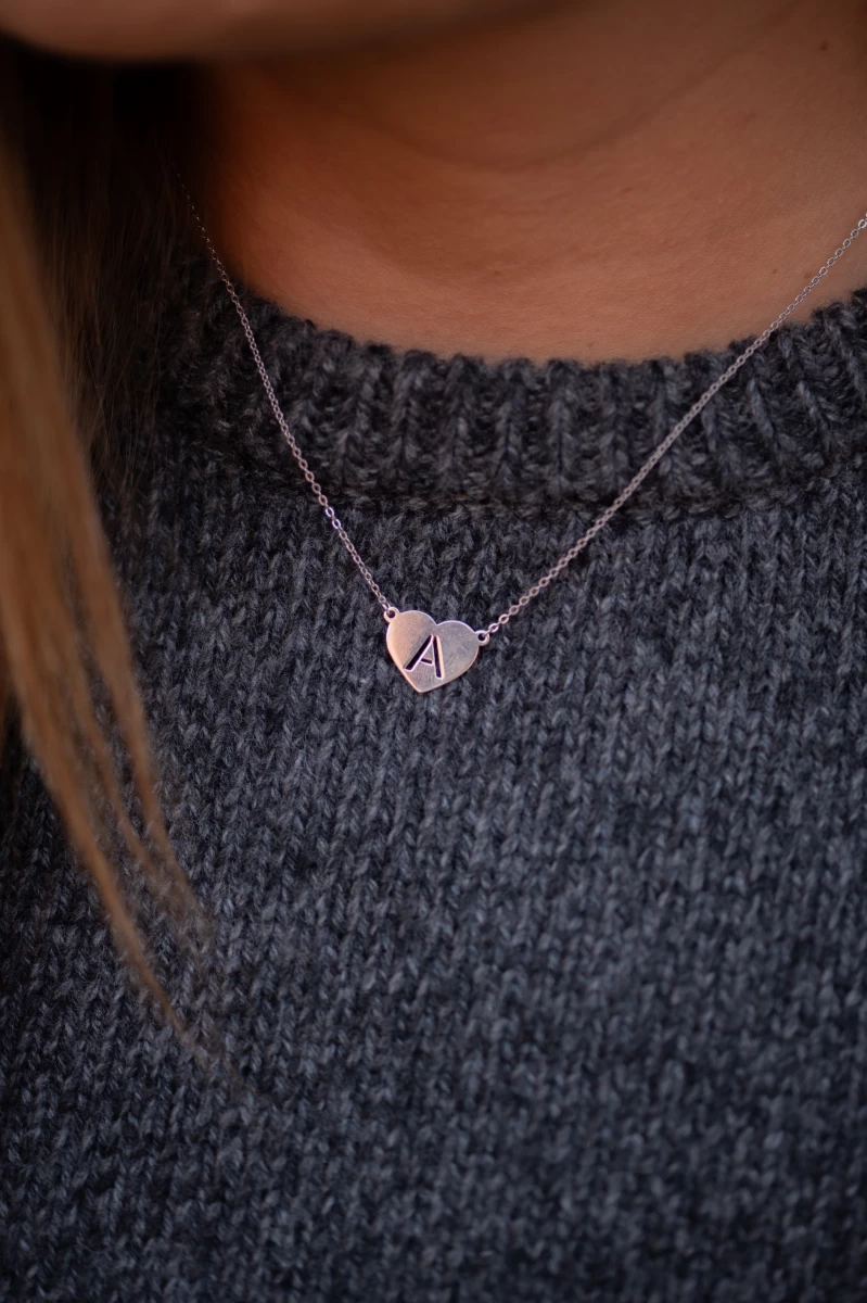 Letter In Heart Silver 925 Necklace