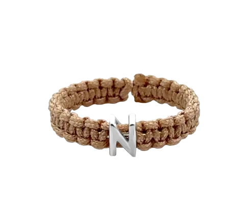 ZILIA Macrame Letter ABC Thread Ring