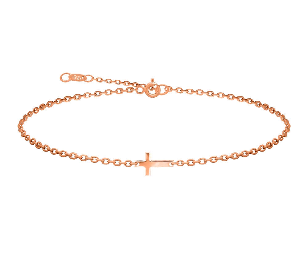 Big Cross Rose Gold 14k Anklet