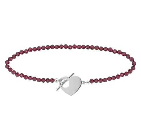ZILIA Léa Heart Mineral Silver 925 Bracelet