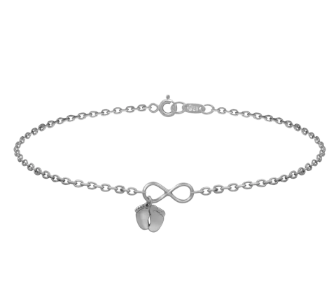 ZILIA Infinity Baby Feet Silver 925 Bracelet