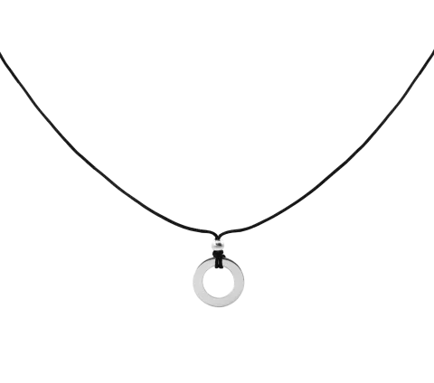 ZILIA Circle Contour Silver 925 Thread Necklace (Engravable)