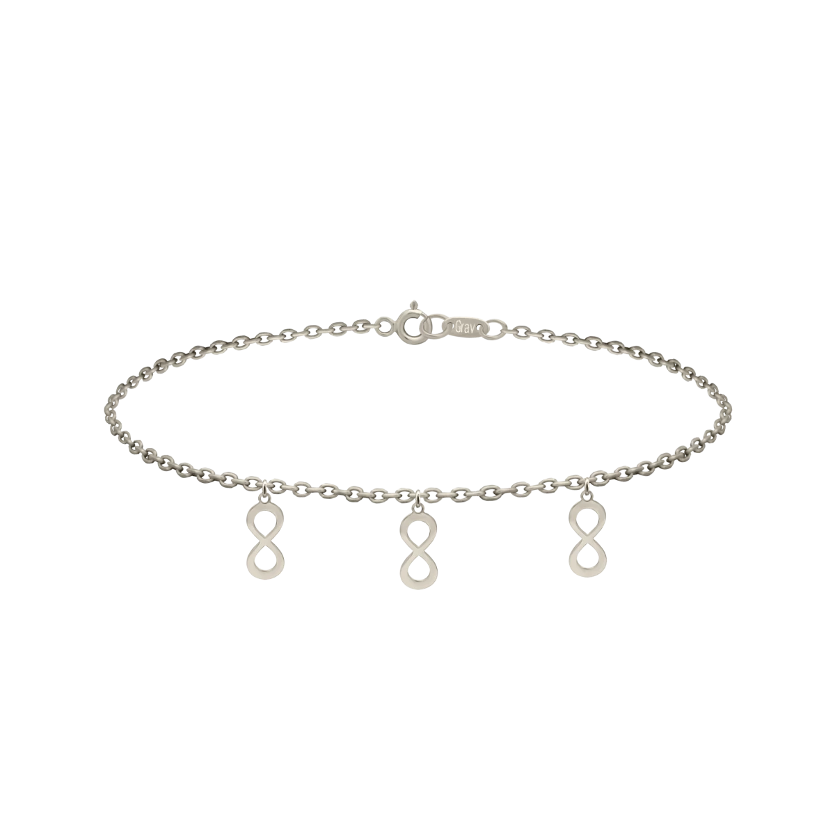 Dangling Infinity 14K White gold Bracelet