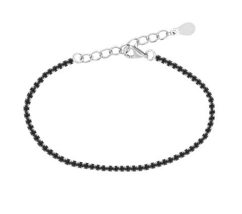 ZILIA Tennis Glow Black Silver 925 Bracelet
