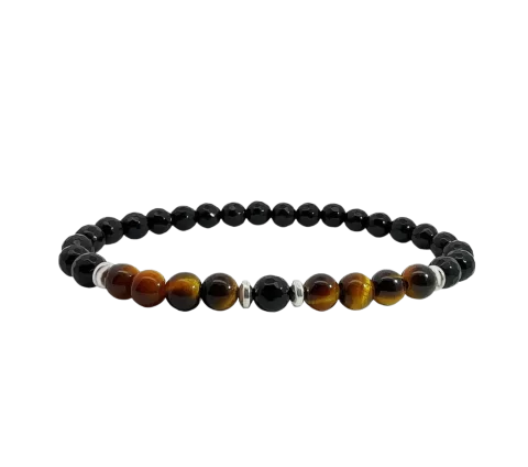 ZILIA Tigers Eye Men 3 Silver 925 Bracelet