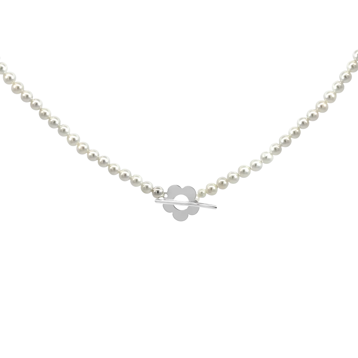 Flower Pearl Silver 925 Necklace