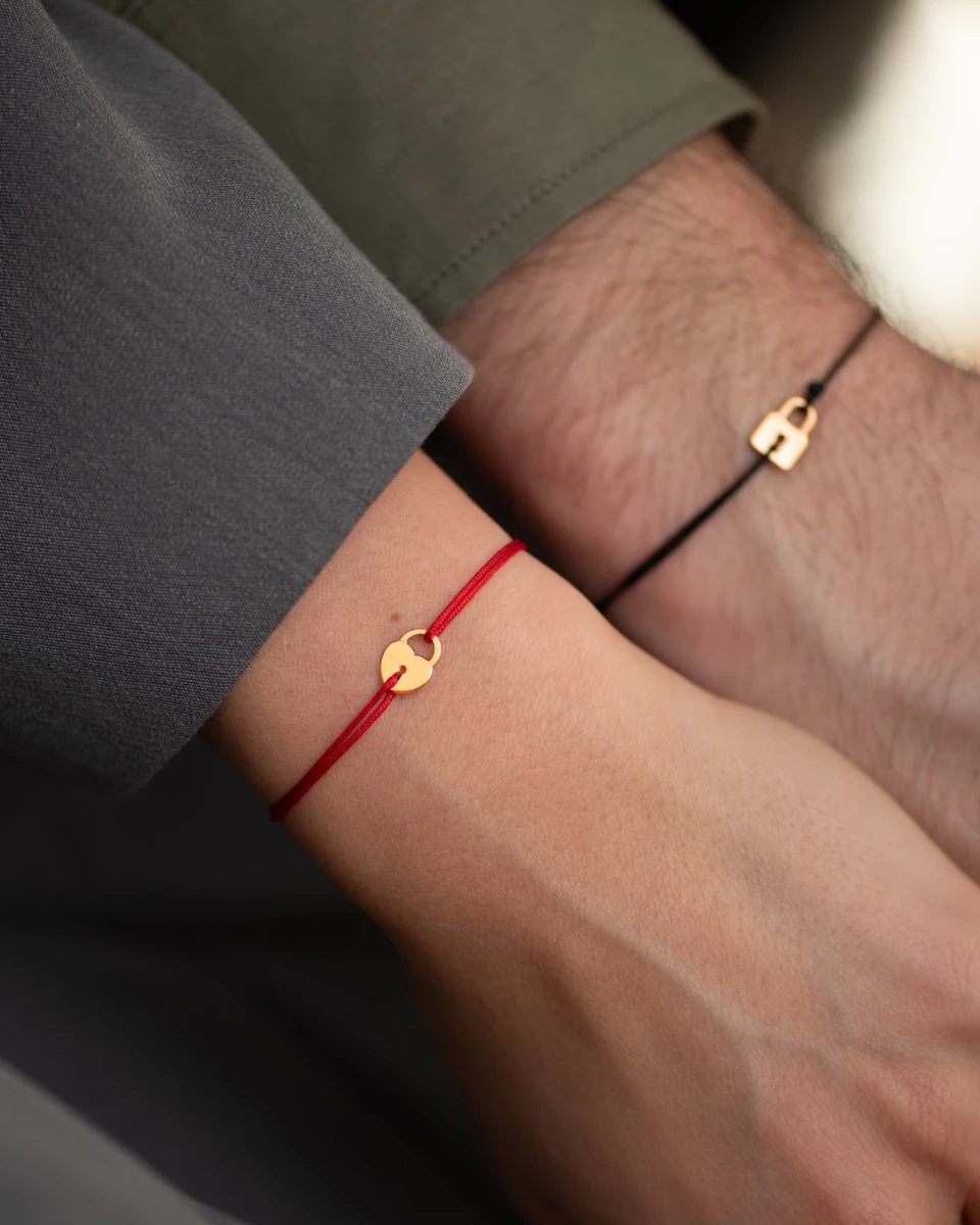 Couple Padlock Sterling Silver 925 Bracelet