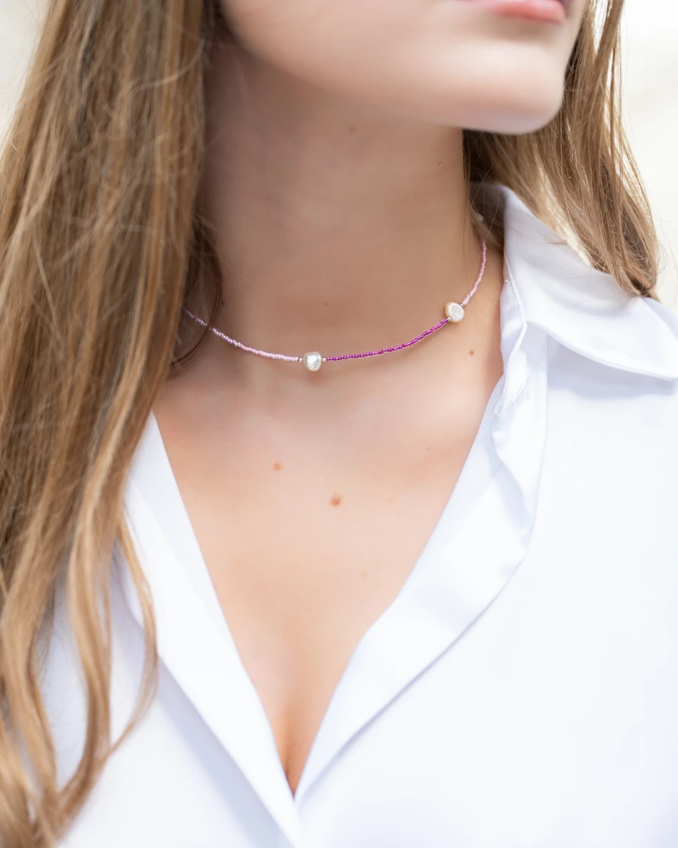 ZILIA Pink Design Pearl Silver 925 Necklace