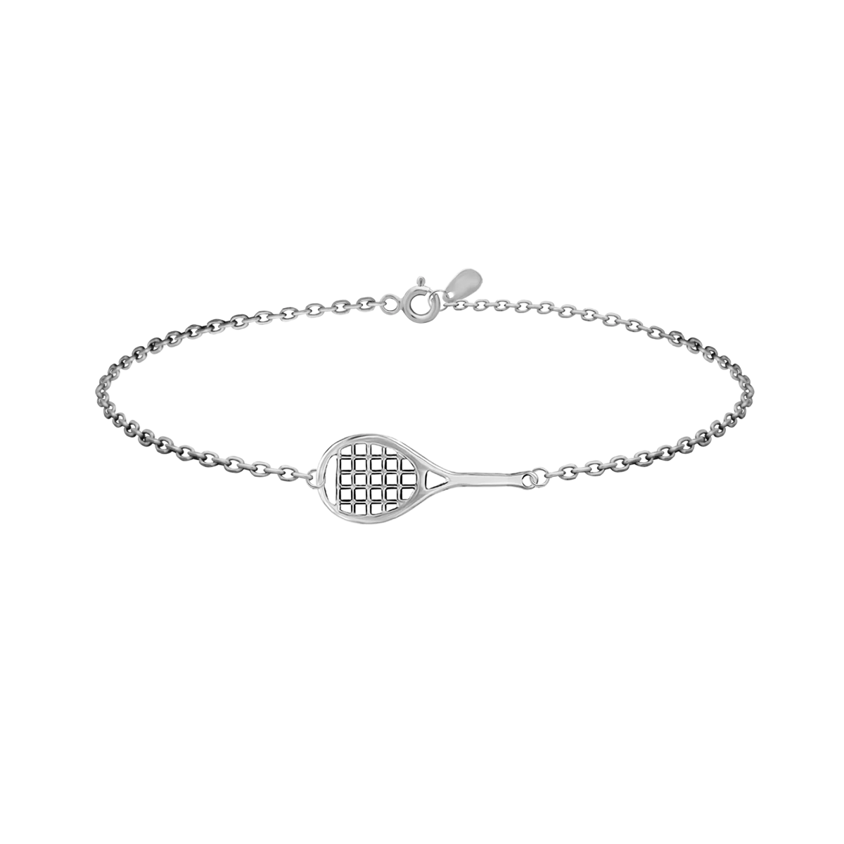 Tennis Racket Silver 925 Bracelet