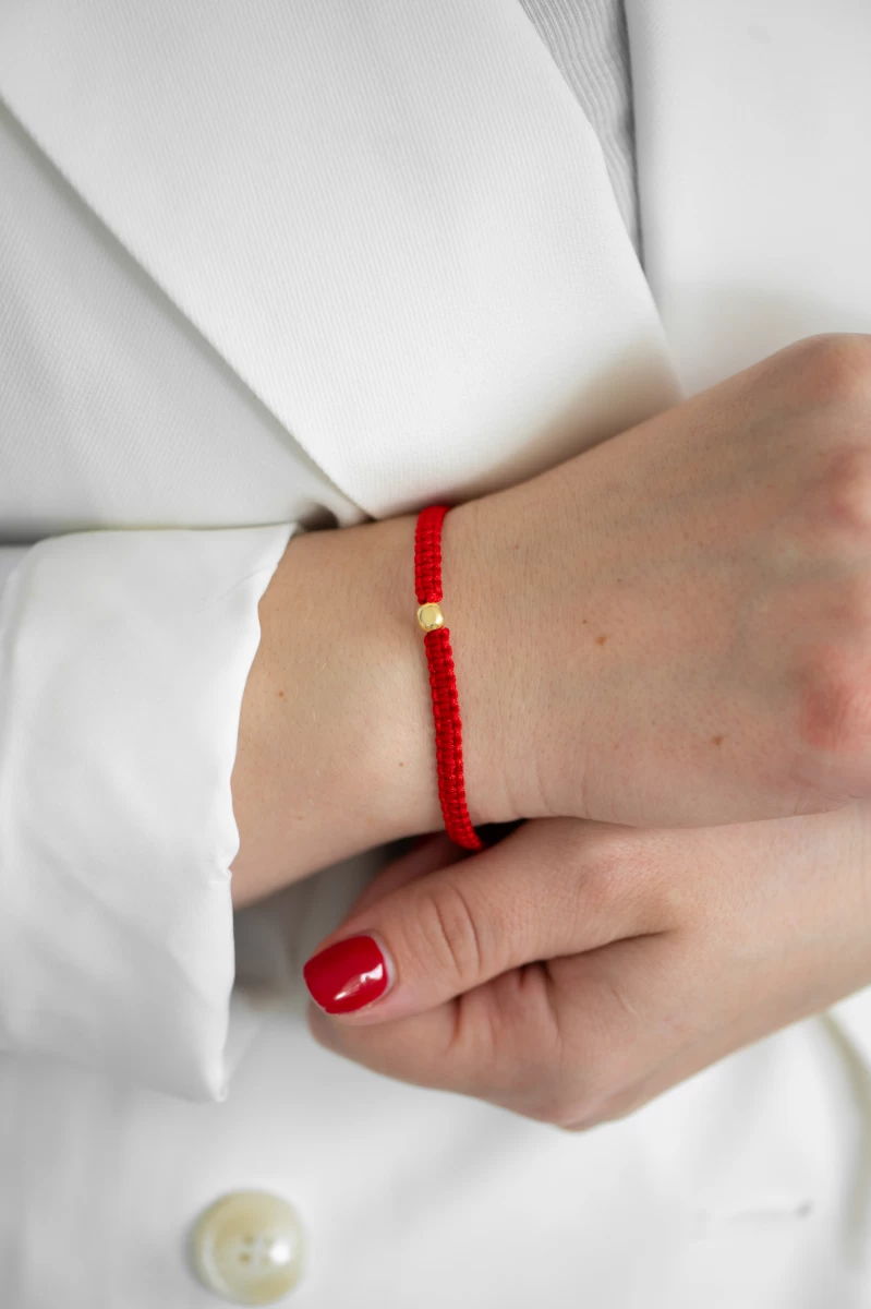 Macrame With Magnetic Clasp Yellow Gold Plated Silver 925 Thread Bracelet