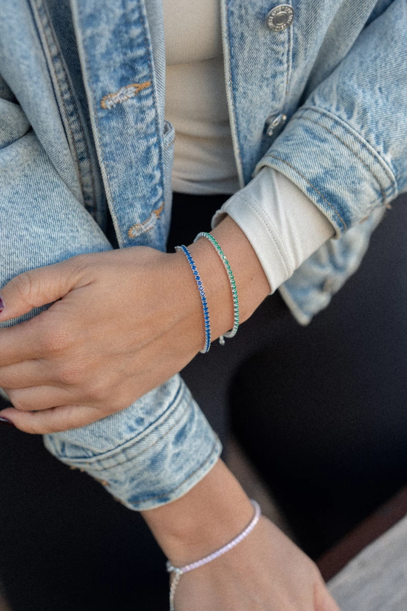 ZILIA Tennis Glow Blue Silver 925 Bracelet