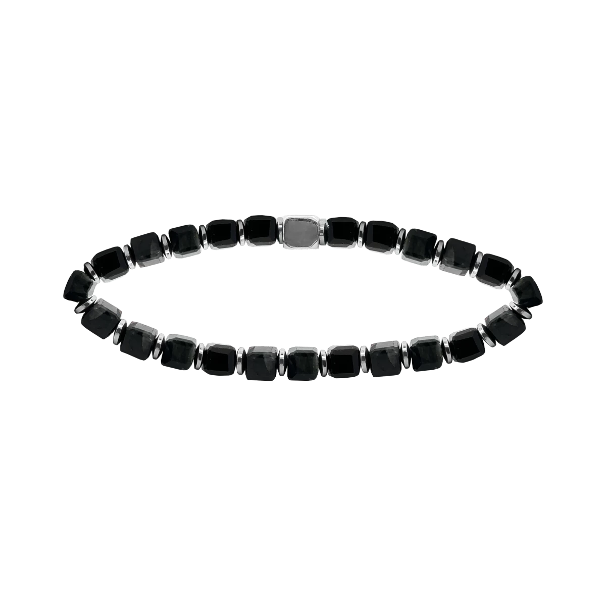 Onyx Hematite Mineral Silver 925 Bracelet