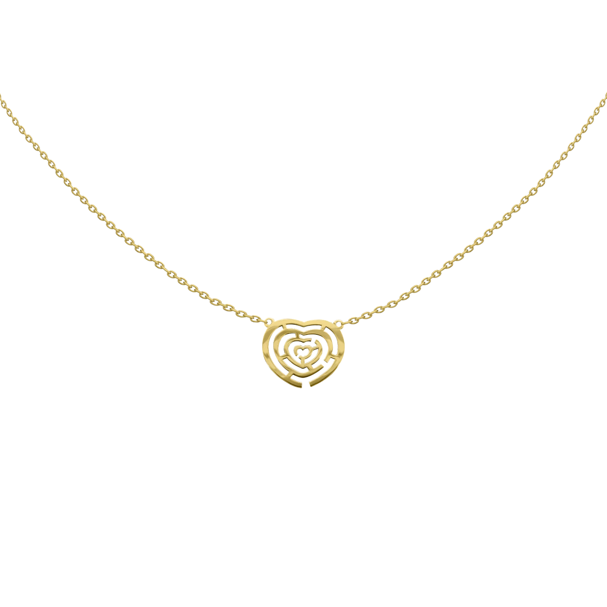 Labyrinth At Heart Yellow Gold 14K Necklace