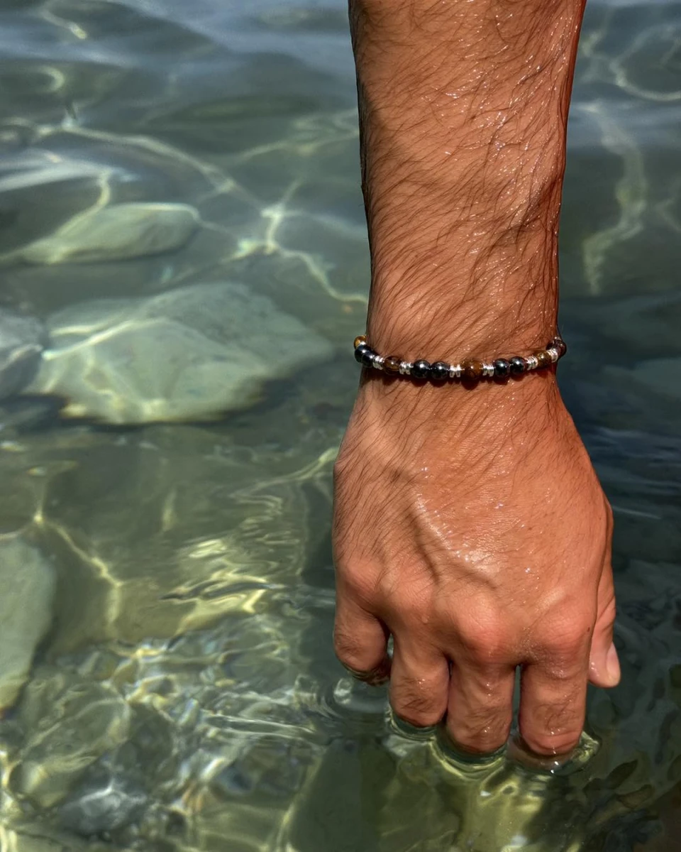 ZILIA Tiger's Eye Men 5 Silver 925 Bracelet