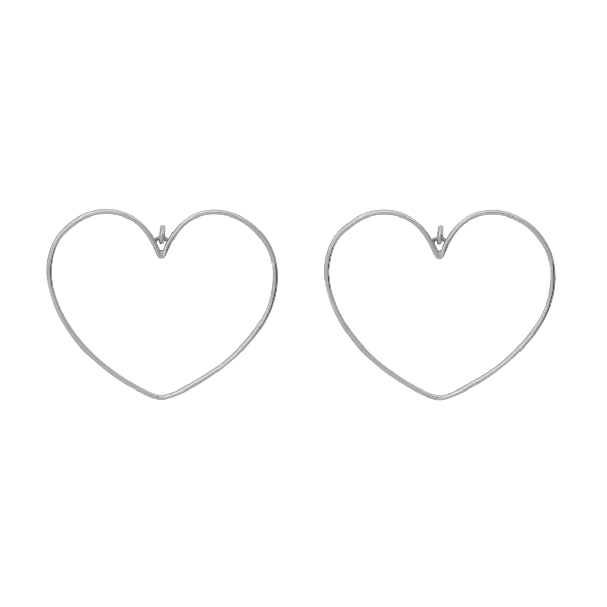 Big Heart Silver Earrings