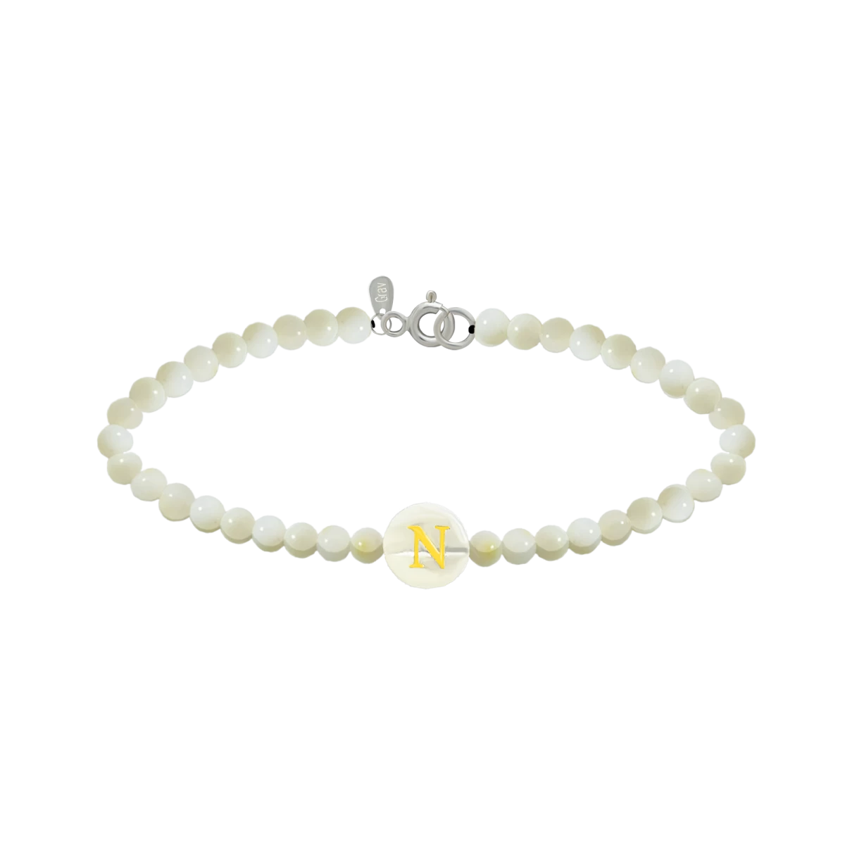 Perlmutt Letter Silver 925 Bracelet