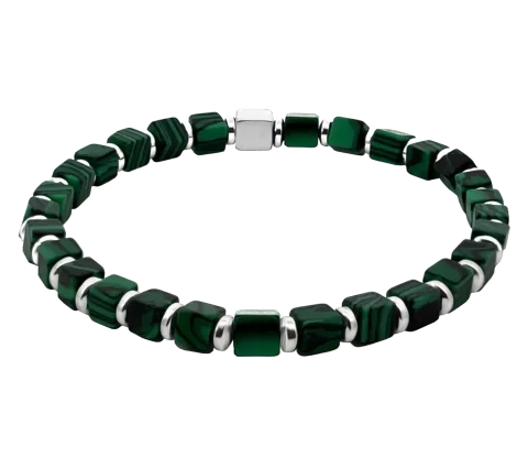 ZILIA Apollo Malachite Men Silver 925 Bracelet