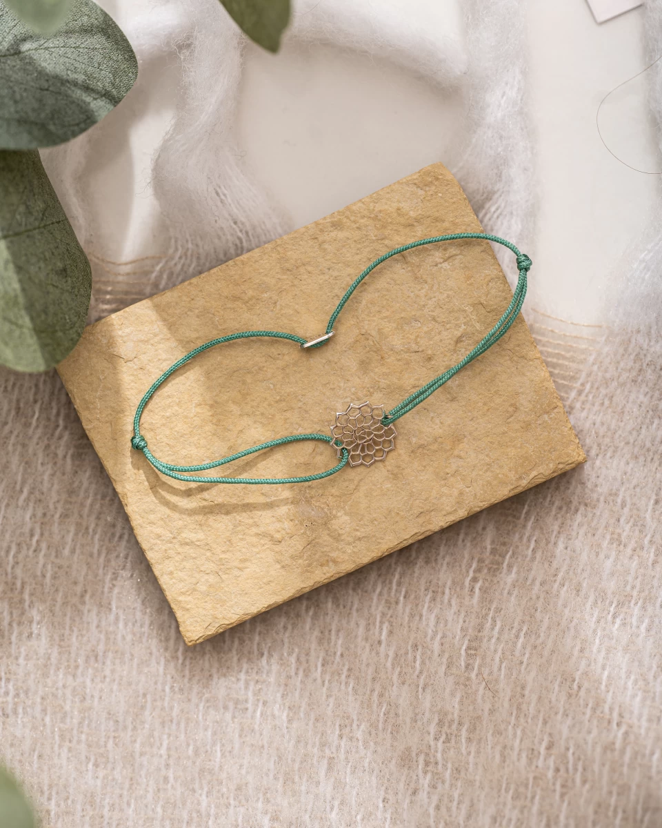 Mandala Beads Silver Bracelet