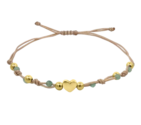 ZILIA Macrame Gold Heart Silver 925 Bracelet