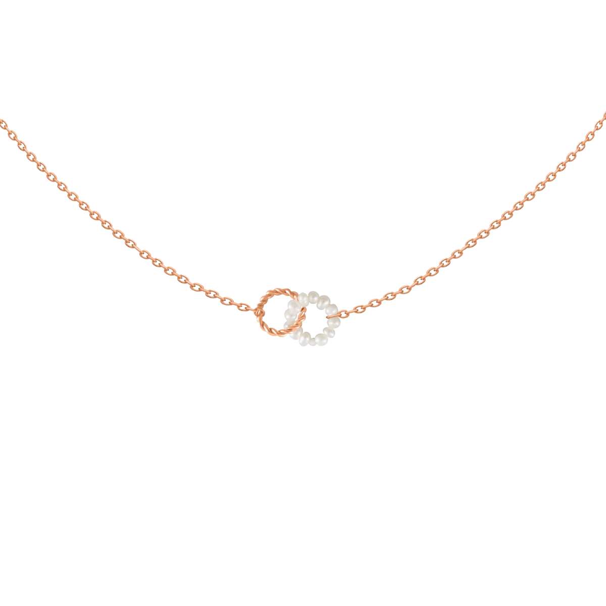 Nolita Circle and White Freshwater Pearl Rose Gold 14K Necklace
