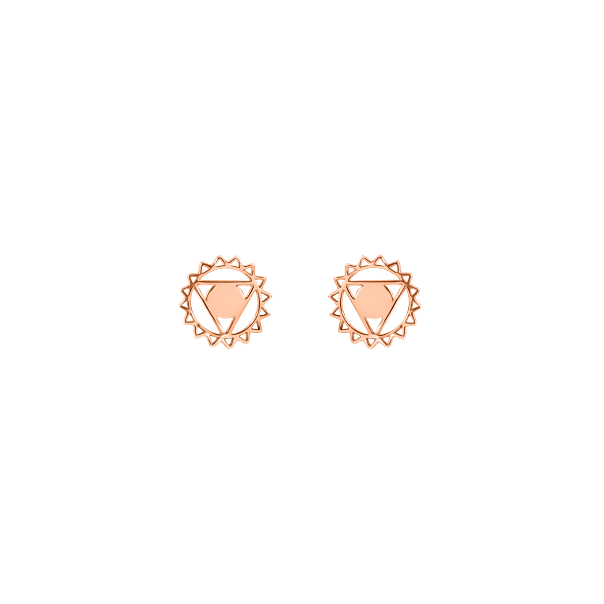 Throat Chakra Contour Rose Gold 14K Earrings