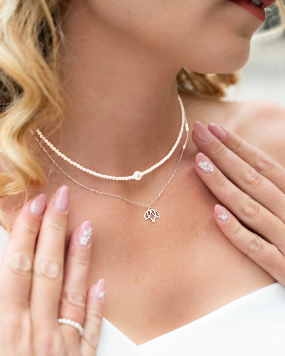 ZILIA Pearl Letter ABC Silver 925 Necklace