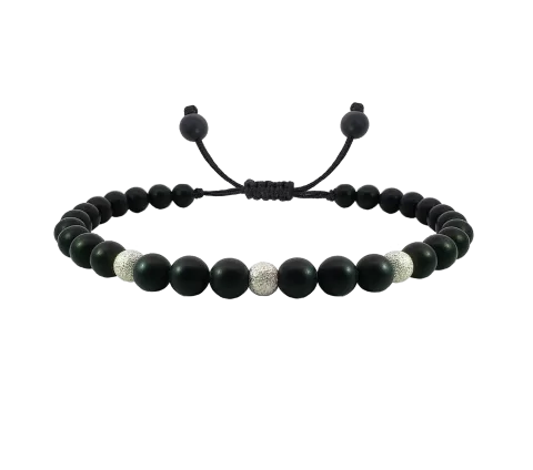 ZILIA Black Chic Men Silver 925 Bracelet