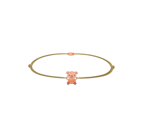 Zilia Teddy Bear Baby Gold 14K Thread Bracelet