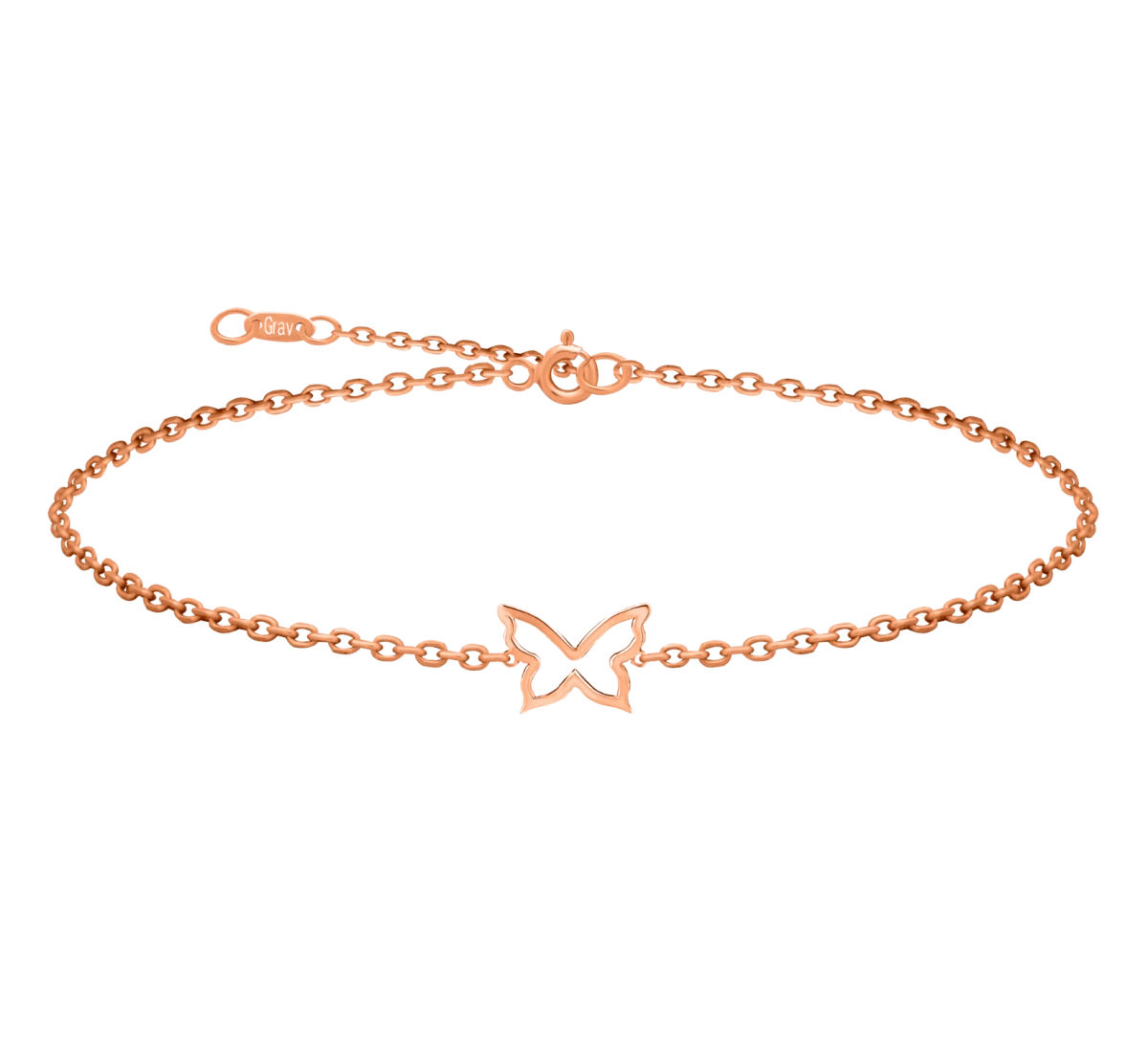 Contour Butterfly Rose gold 14K Anklet