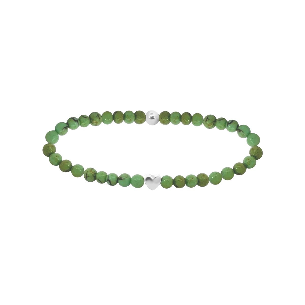 Small Heart Calcite Mineral Silver 925 Bracelet