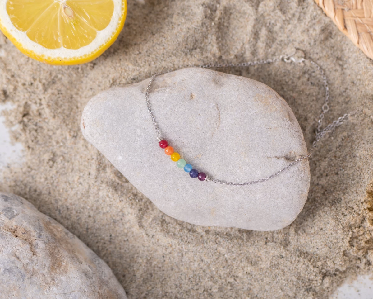 7 Chakra Rose Gold 14K Bracelet