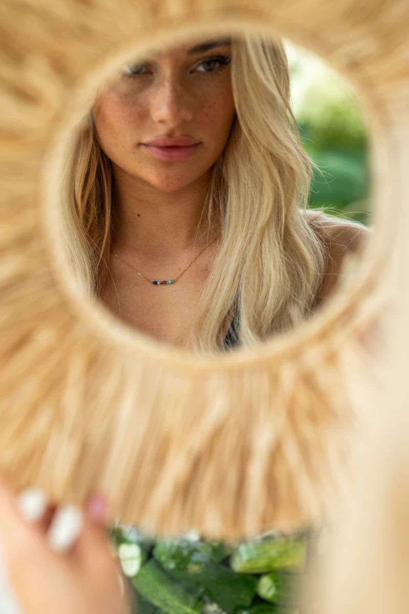 Colored Gems Rose Gold Necklace