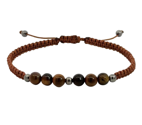 ZILIA Macrame Savage Men Silver 925 Mineral Bracelet