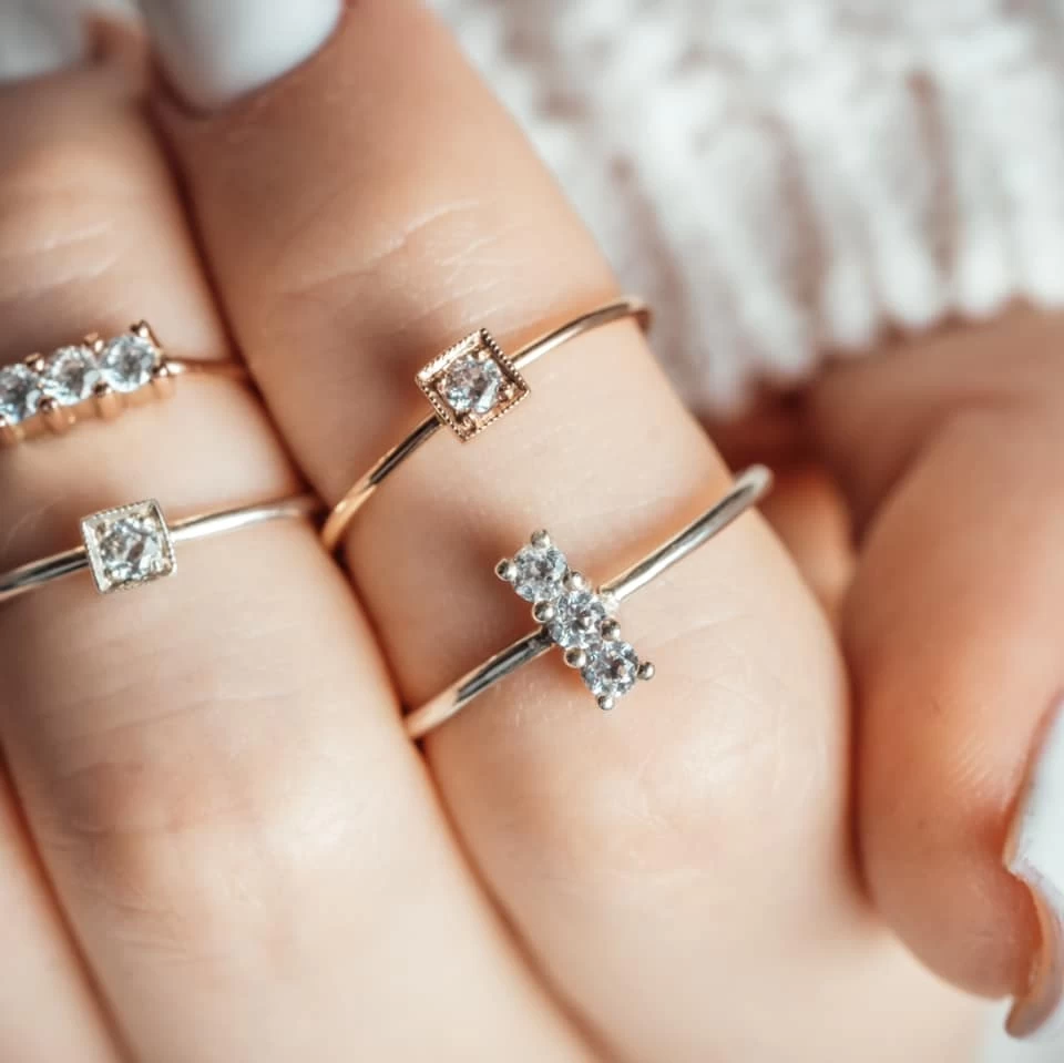 Zirconia Gemstone Rose Gold 14K Ring