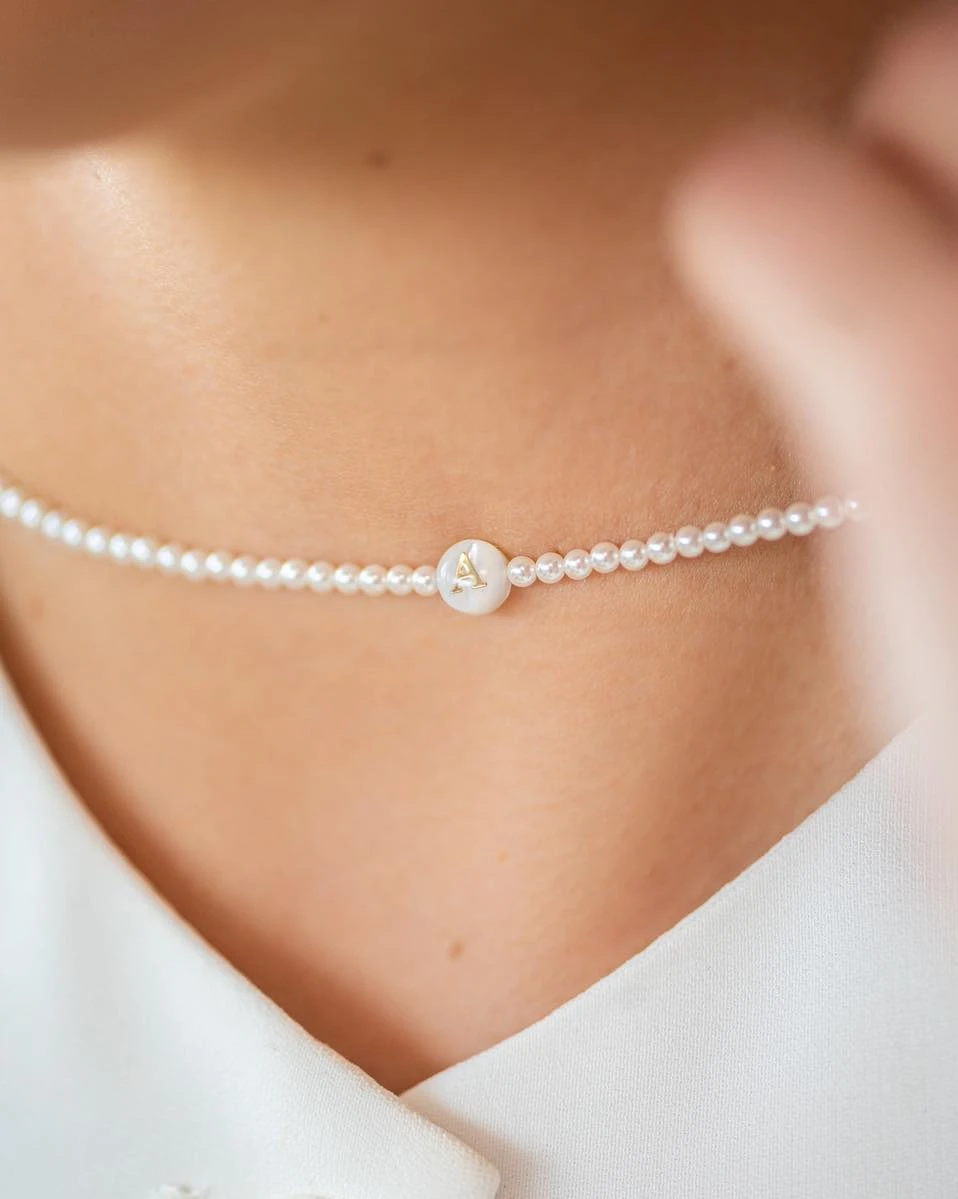 ZILIA Pearl Letter ABC Silver 925 Necklace
