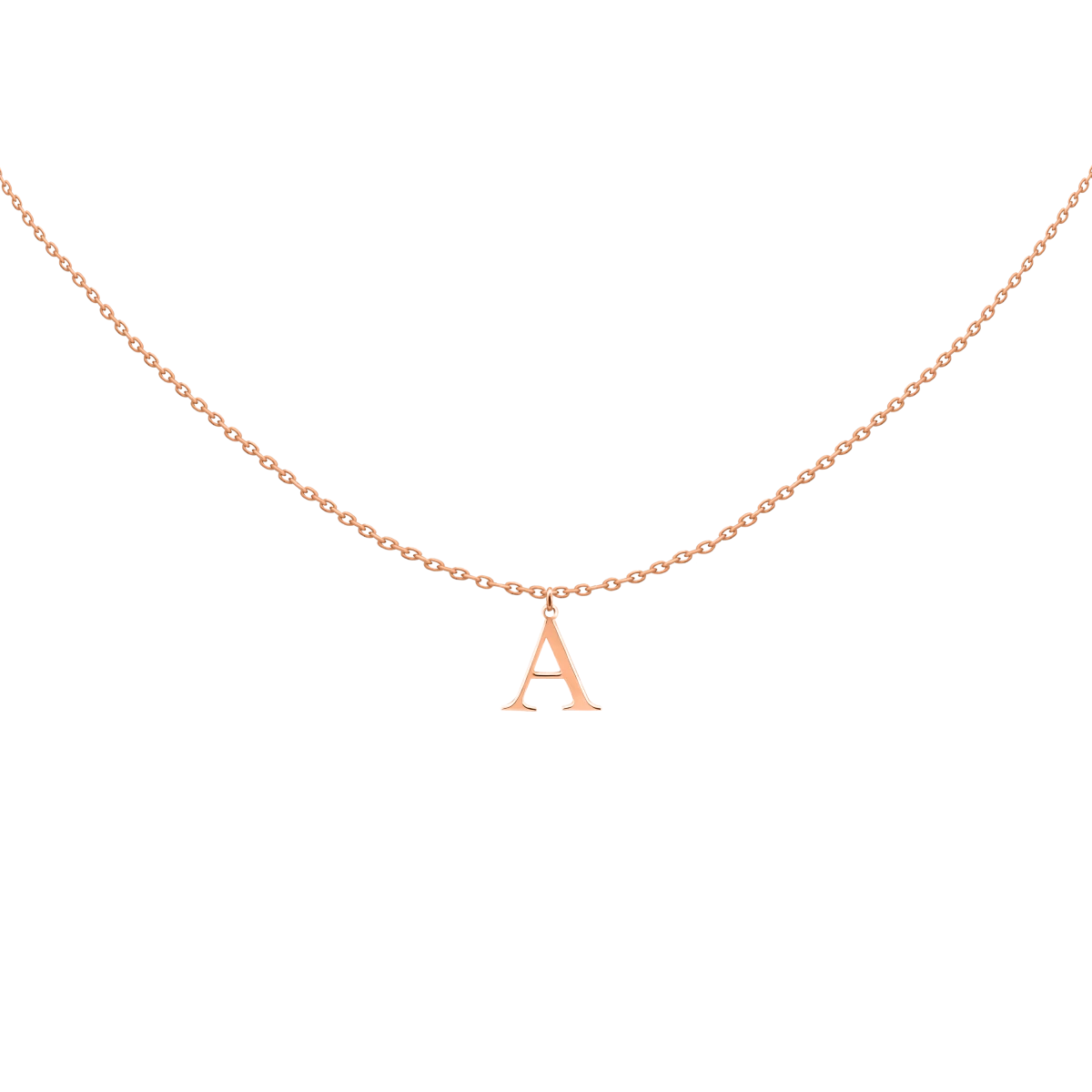 Hand Crafted Letter Rose Gold 14K Necklace