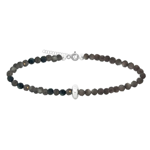 ZILIA Gemstone Smoky Quartz Silver 925 Mineral Bracelet