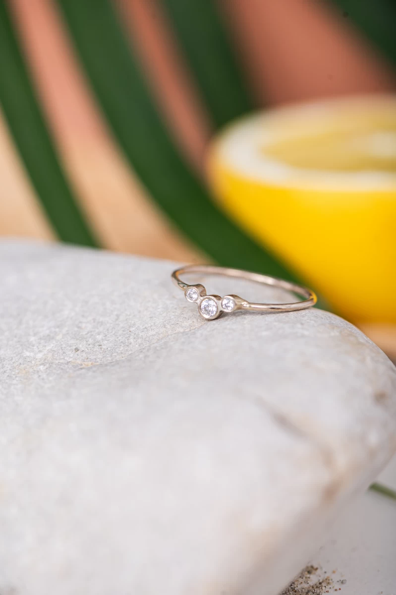 Zircon Arc Rose Gold 14K Ring